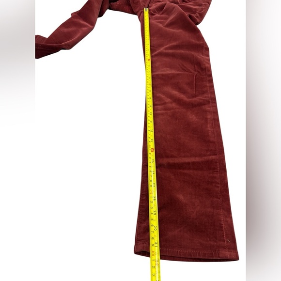 AG Adriano Goldschmied Women's 28 The Stevie Slim Straight Red Corduroy - Picture 5 of 11